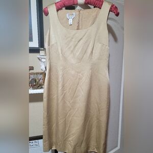 Talbots 100% Satin Beige Midi Dress